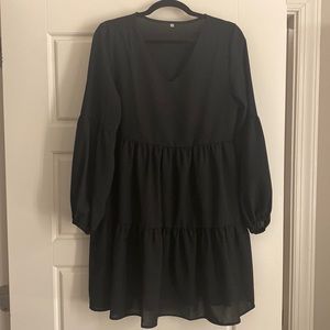 Long sleeve, black dress